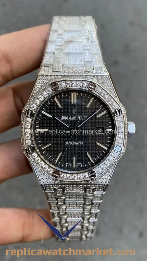 Replica Audemars Piguet Royal Oak 15510ST — Black Diamond Dial Automatic Steel Case 41 mm — product view 1