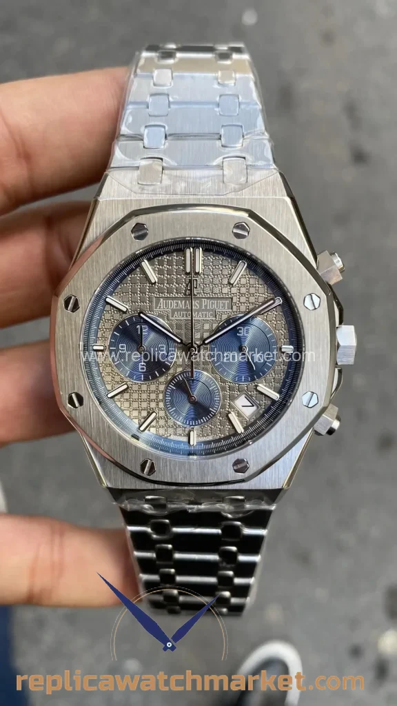 Replica Audemars Piguet Royal Oak 26331IP 20th Anniversary — Grey Dial Chronograph Steel Case 41 mm — product view 1