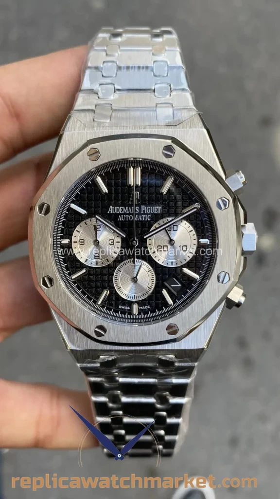 Replica Audemars Piguet Royal Oak 26331ST — Black and White Dial Chronograph Steel Case 41 mm — product view 1