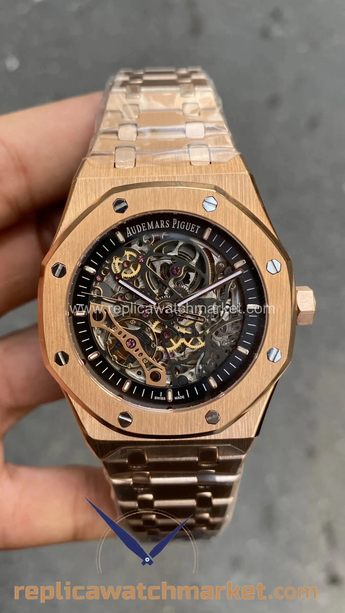 Replica Audemars Piguet Royal Oak Skeleton 15407OR — Double Balance Automatic Rose Gold Case 41 mm — product view 1