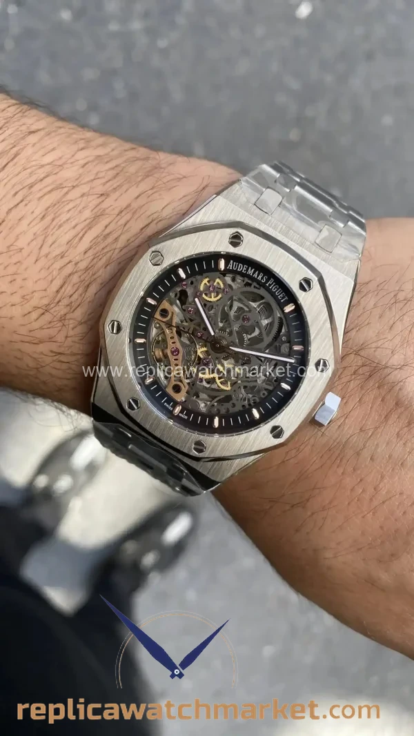 Replica_Audemars_Piguet_Royal_Oak_Skeleton_15407OST_Double_Balance_Automatic_Steel_Case_41_mm_4