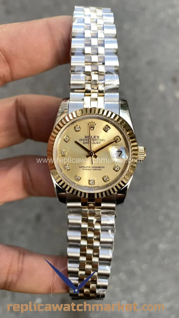 Replica Rolex Datejust 31 mm — Stone Champagne Dial Two-Tone Gold Jubilee — product view 1