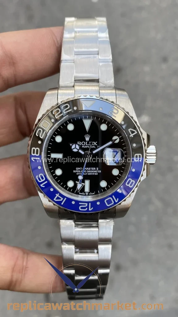 Replica Rolex GMT-Master II 126710BLNR — Black/Blue 40 mm — product view 1