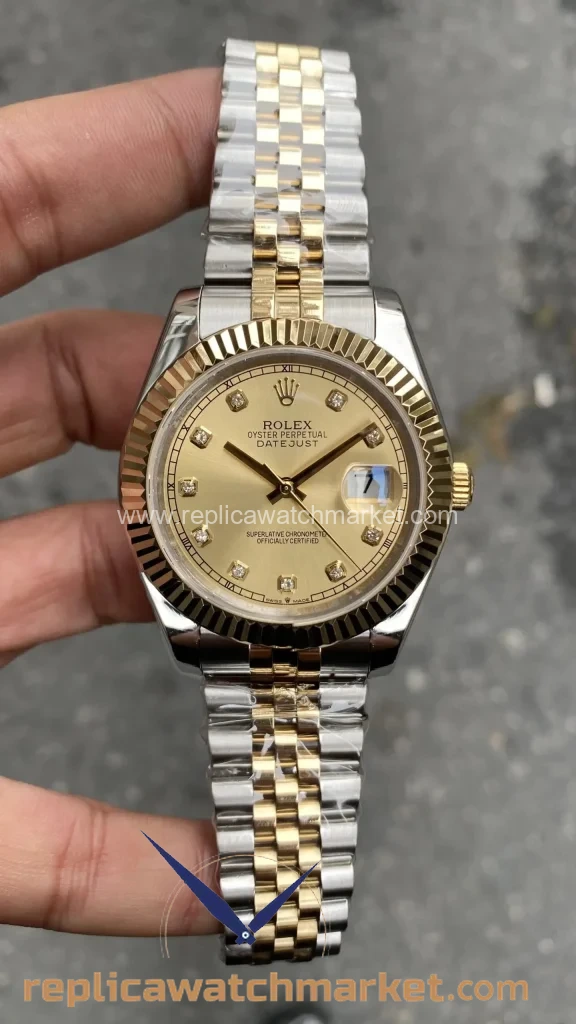 Replica Rolex Datejust 126333 — Champagne Diamond Two-Tone Jubilee 41 mm — product view 1