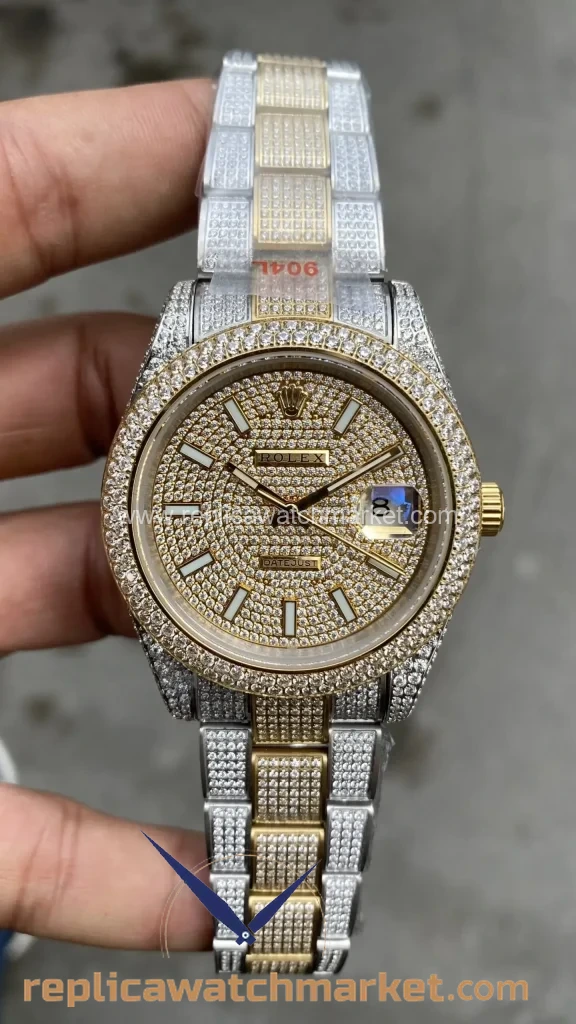 Replica Rolex Datejust Ice Out— Diamond Two-Tone Oyster 41 mm — product view 1