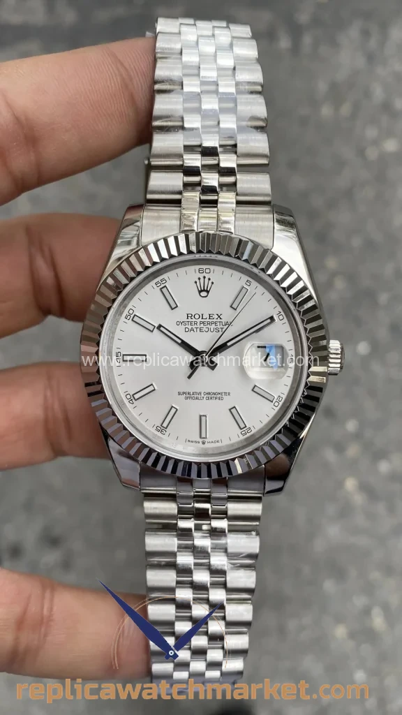Replica Rolex Datejust 126334 — White Dial Jubilee 41 mm — product view 1