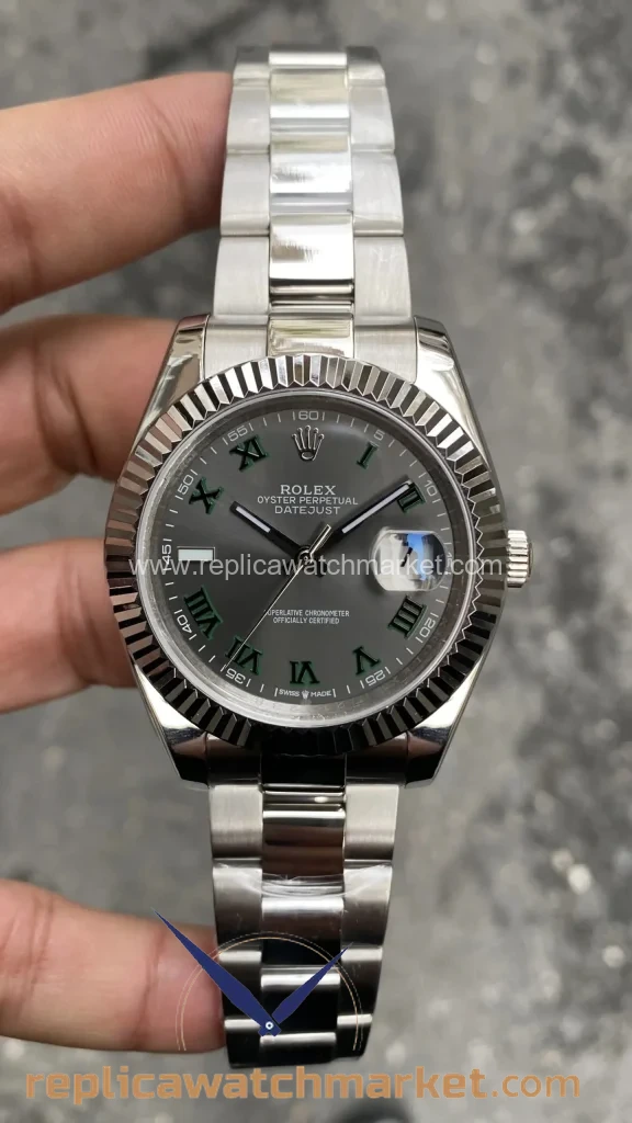 Replica Rolex Datejust 126334 — Wimbledon Oyster Steel 41 mm — product view 1