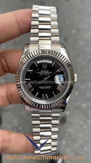 Replika Rolex Day-Date 218239 — Siyah Romen rakamlı 40 mm — ürün görünümü 1