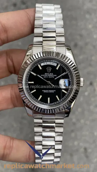 Replika Rolex Day-Date 228236 — Siyah Kadran Çelik 40 mm — ürün görünümü 1