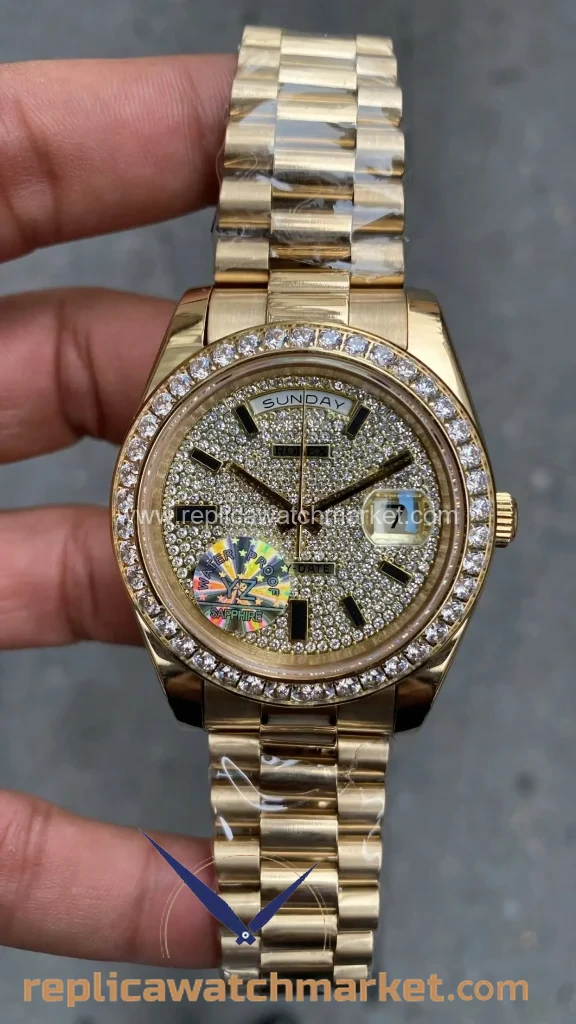 Replica Rolex Day-Date 228239 — Diamond Yellow Gold 40 mm — product view 1