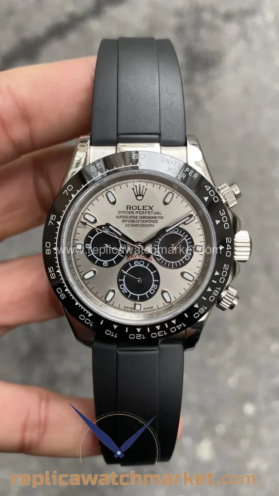 Replica Rolex Daytona 116519 — Grey/Black Dial on Oysterflex 40 mm — product view 1