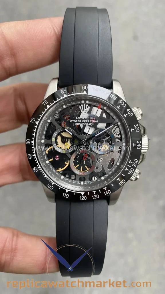Replica Rolex Daytona — Juan Pablo Montoya Black Rubber Oysterflex — product view 1