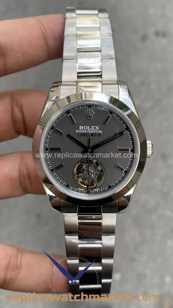 Replica Rolex Label Noir Tourbillon — Steel 40 mm — product view 1