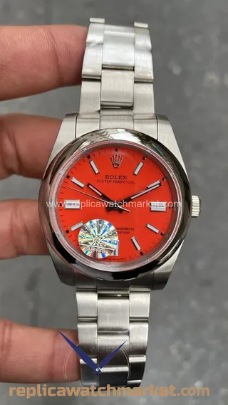 Replika Rolex Oyster Perpetual 124300 — Kırmızı Kadran 41 mm — ürün görünümü 1