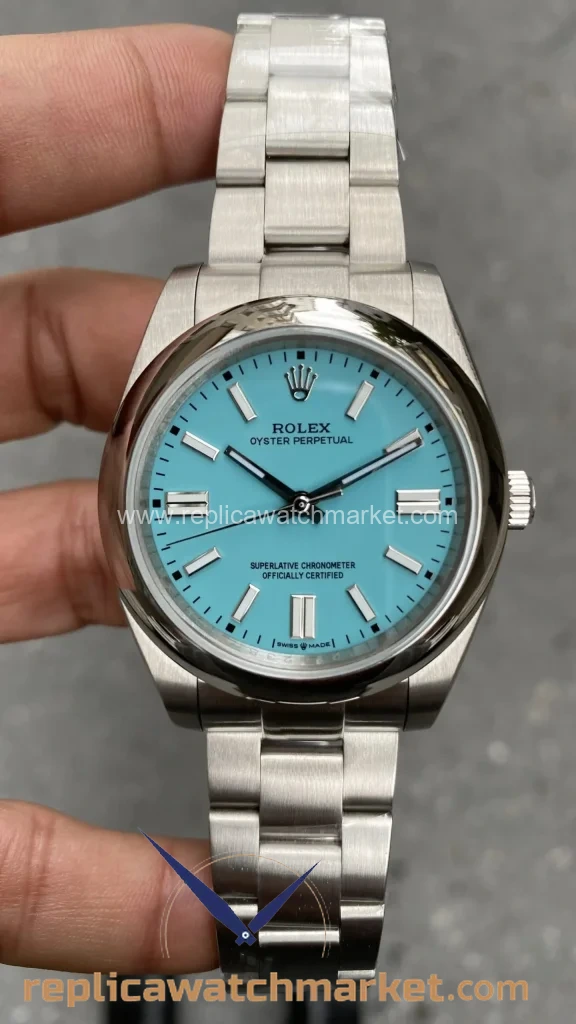 Replica Rolex Oyster Perpetual 124300 — Tiffany Blue Dial 41 mm — product view 1