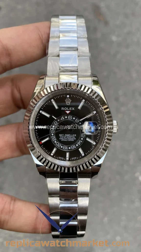Replica Rolex Sky-Dweller 326934 — Black Dial Oyster 42 mm — product view 1