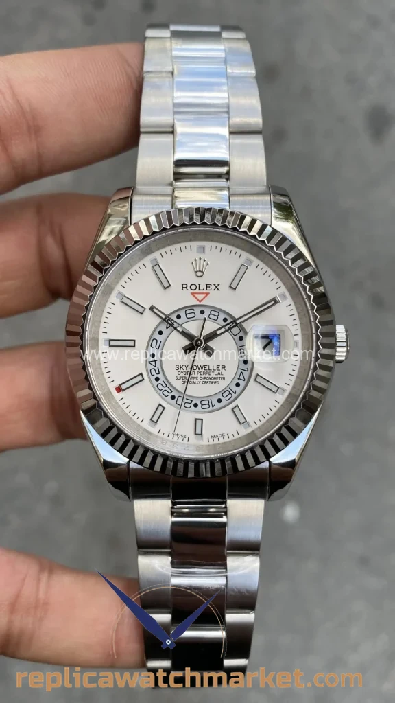 Replica Rolex Sky-Dweller 326934 — White Dial Oyster 42 mm — product view 1