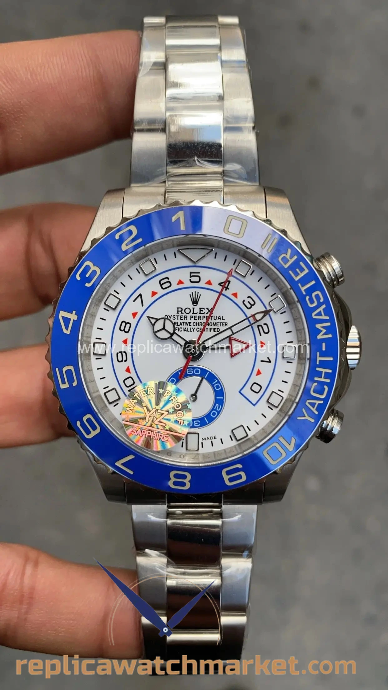 Replica Rolex Yacht-Master II 116680 — White Dial Steel Oyster 44 mm — product view 1