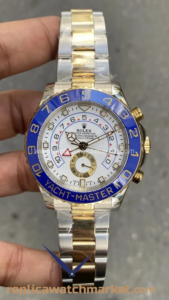 Replica Rolex Yacht-Master II 116688 — White Dial Two-Tone Gold Oyster 44 mm — product view 1