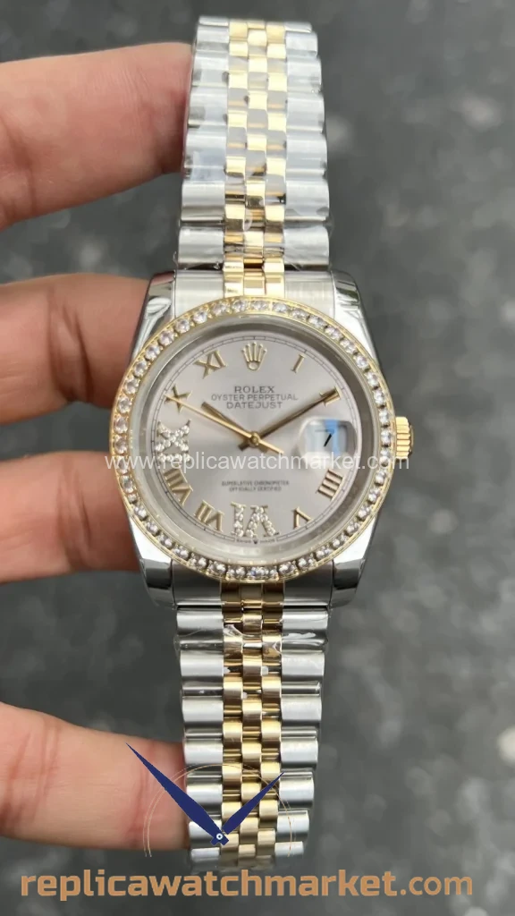Replica Rolex Datejust 36 mm — Sundust Dial Two-Tone Yellow Gold Jubilee — product view 1