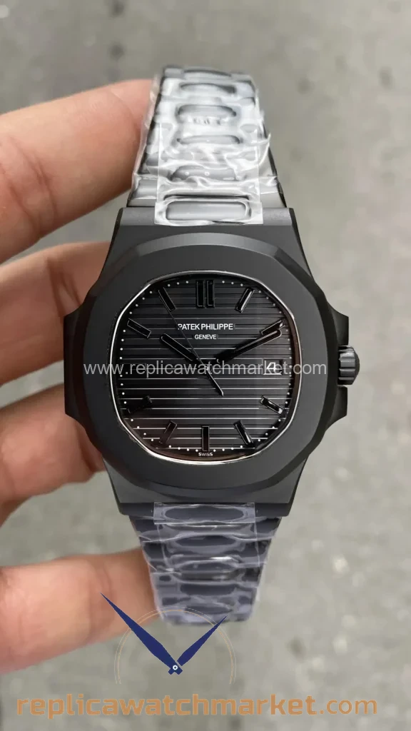 Replica Patek Philippe Nautilus 5711 — Black PVD Case Black Dial 40 mm — product view 1