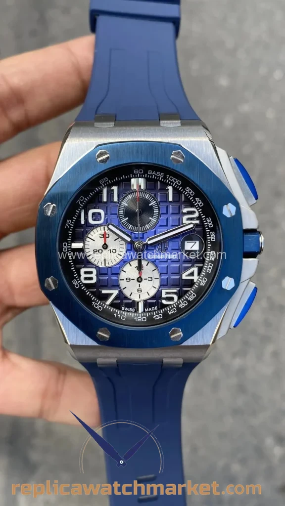 Replica Audemars Piguet Royal Oak Offshore Chronograph 26400SO — Blue Dial Steel Case 43 mm — product view 1