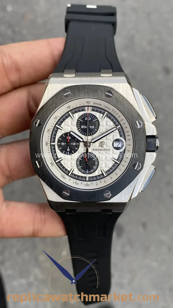 Replica Audemars Piguet Royal Oak Offshore Chronograph 26400SO — White Dial 43 mm — product view 1
