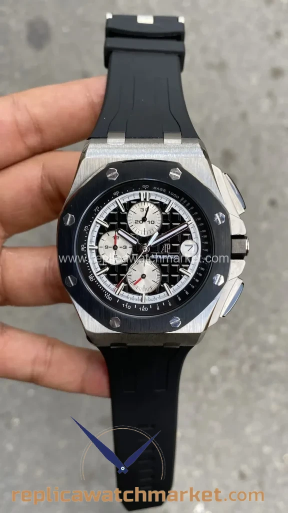 Replica Audemars Piguet Royal Oak Offshore Chronograph 26420SO — Black Dial Steel Case 43 mm — product view 1