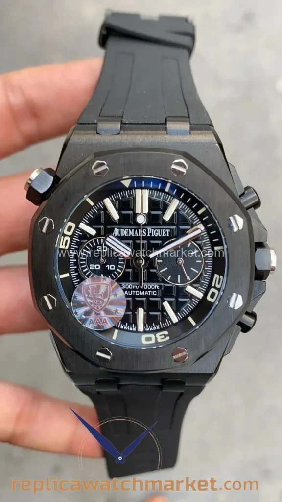 Replica Audemars Piguet Royal Oak Offshore Diver Chronograph 26703PT — Black Dial PVD Case 42 mm — product view 1