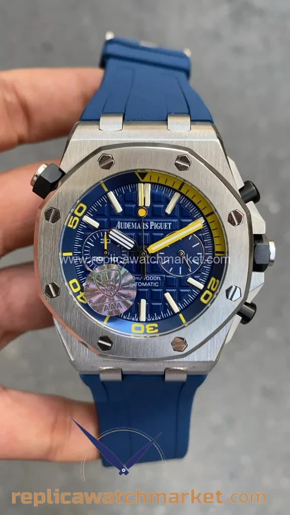 Replica Audemars Piguet Royal Oak Offshore Diver Chronograph 26703ST — Blue Dial Steel Case 42 mm — product view 1