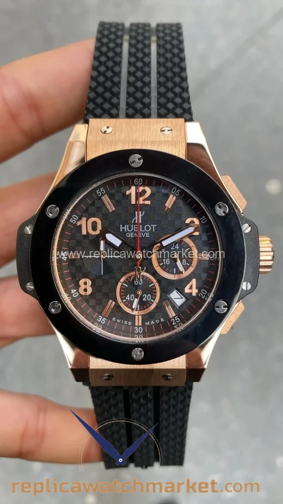 Replica Hublot Big Bang Tuiga 1909 Rose Case Black Ceramic Black Dial 41 mm — product view 1