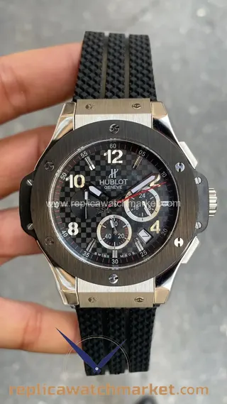 Replika Hublot Big Bang Tuiga 1909 çelik kasa, siyah seramik, siyah kadran 41 mm — ürün görünümü 1