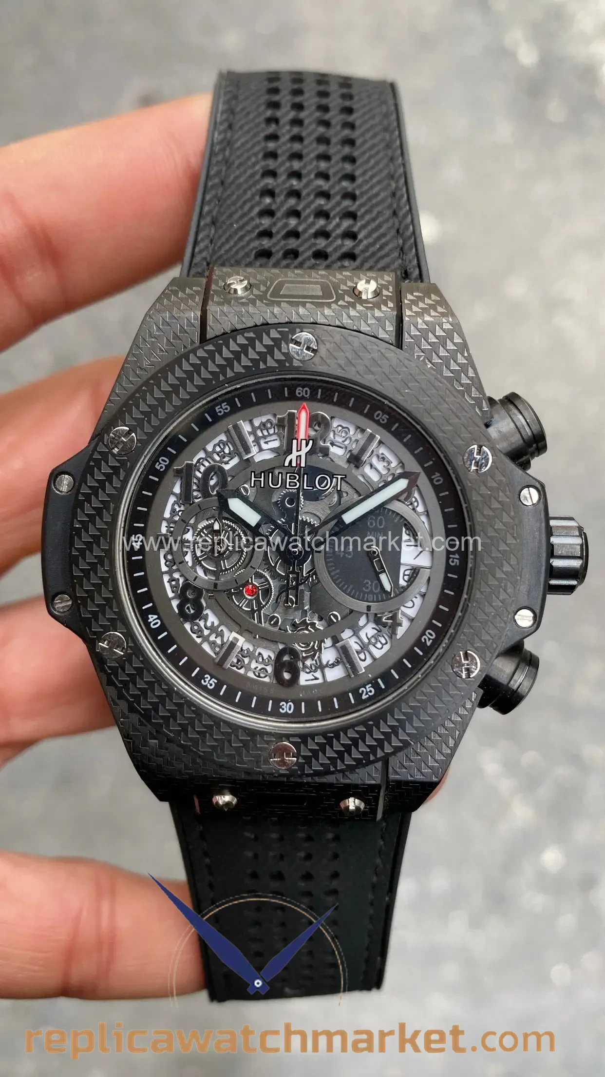 Replica Hublot Big Bang Unico King Black Rubber Black PVD Case 45 mm — product view 1