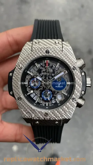 Hublot Big Bang Unico Perpetual Calendar 406.MC 黑色橡胶表带 精钢表壳 45 mm 复刻腕表 — 产品图 1