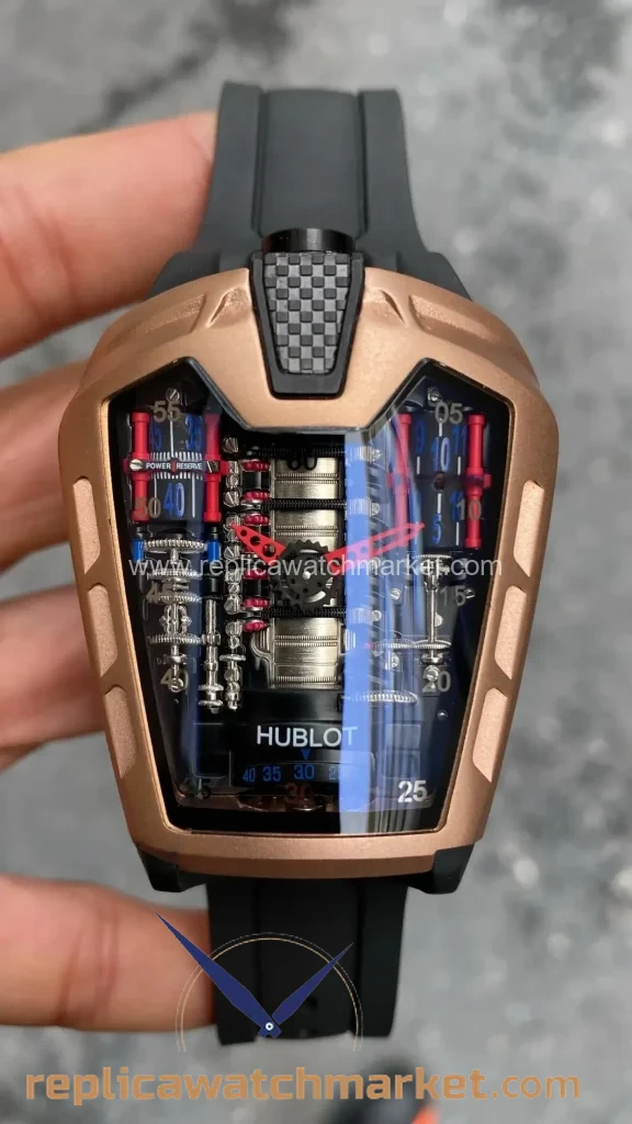 Replica Hublot LaFerrari MP-05 Grey Rose Case Black Rubber — product view 1
