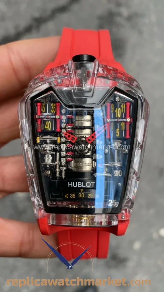 Replica Hublot LaFerrari MP-05 Transparent Case Red Rubber — product view 1