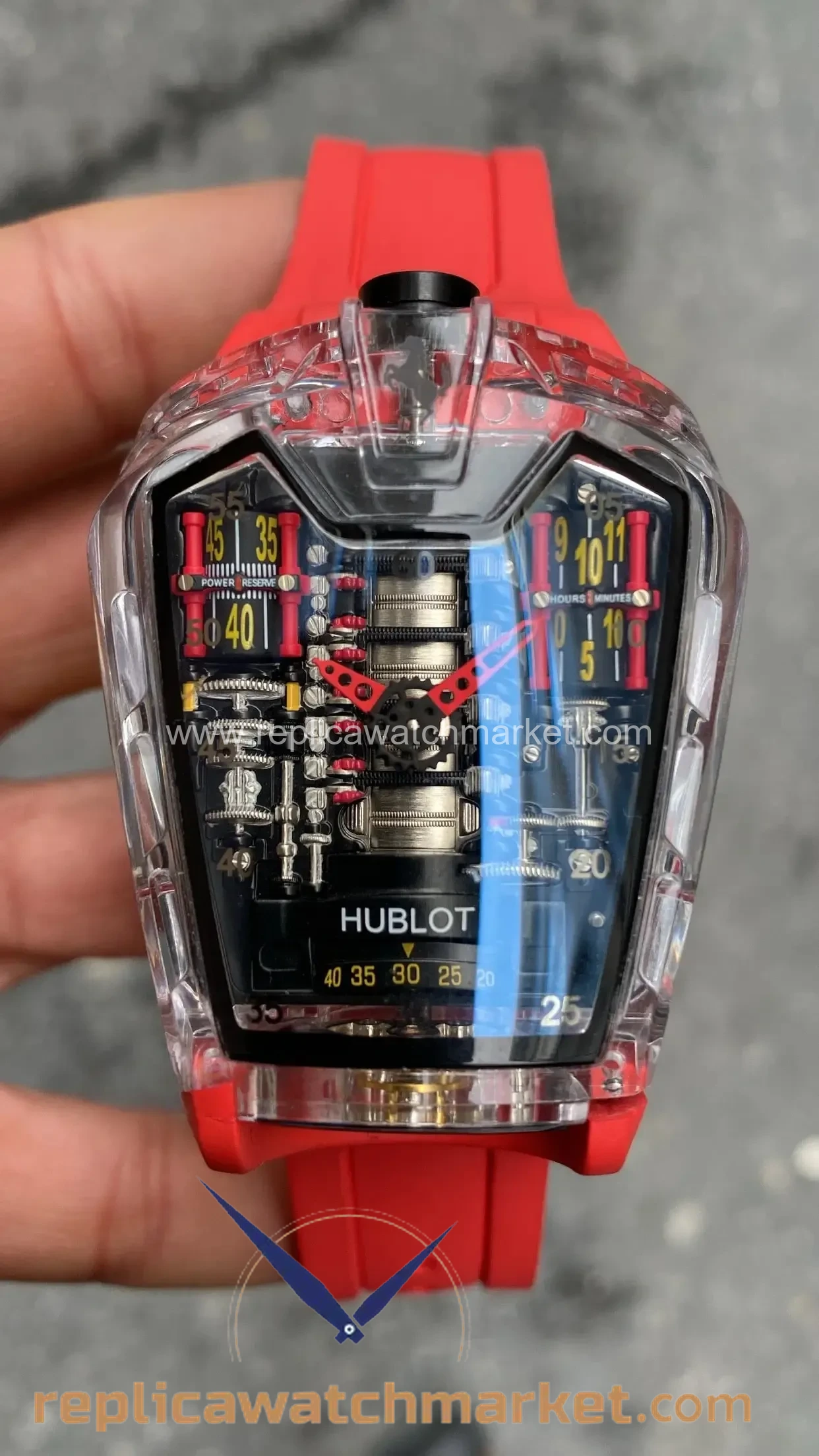 Replica Hublot LaFerrari MP-05 Transparent Case Red Rubber — product view 1