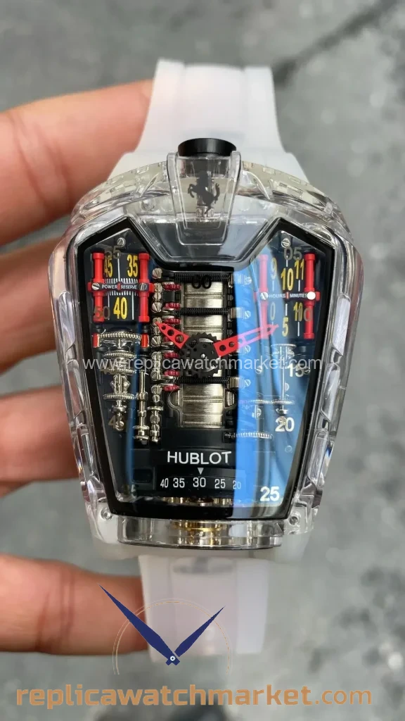 Replica Hublot LaFerrari MP-05 Transparent Case White Rubber — product view 1