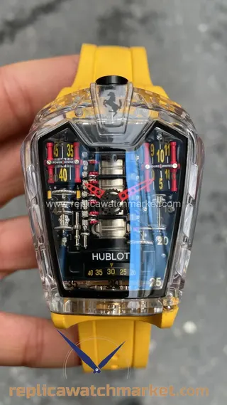 Hublot LaFerrari MP-05 复刻腕表,透明表壳、黄色橡胶表带——产品视图 1