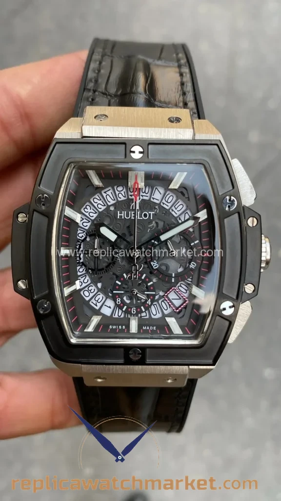 Replica Hublot Senna Champion 88 MP-06 Steel Case Black Bezel 42 mm — product view 1