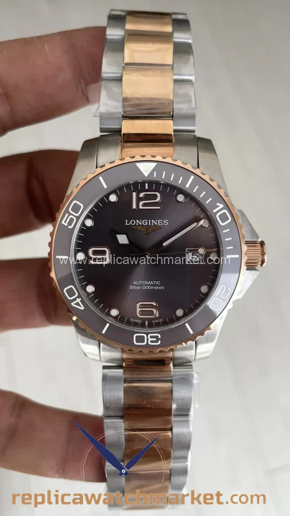 Replica Longines HydroConquest Two-Tone Rose & Steel Case Grey Dial 41 mm — product view 1