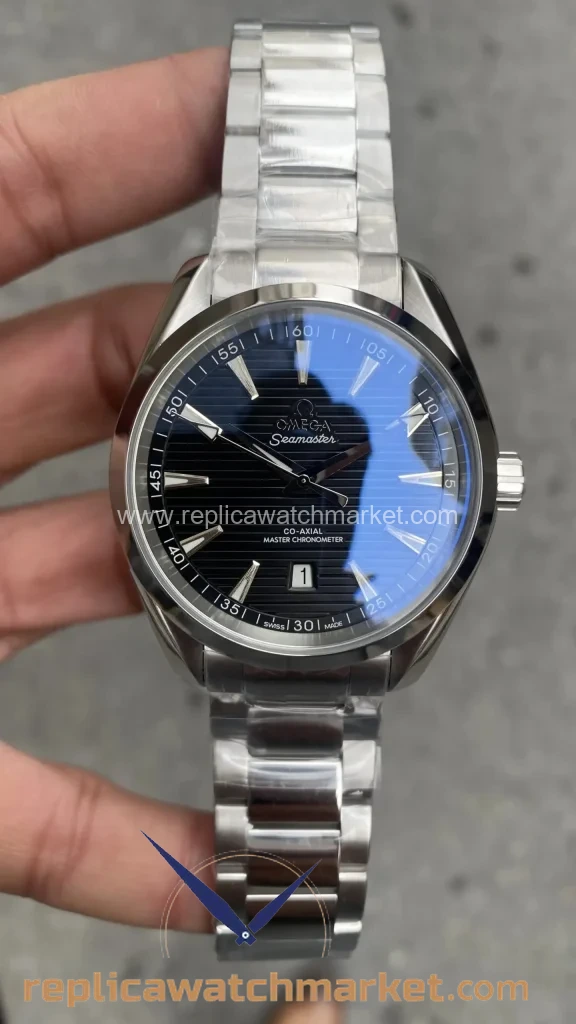 Replica Omega Seamaster Aqua Terra Black Dial Steel Case 41 mm — product view 1