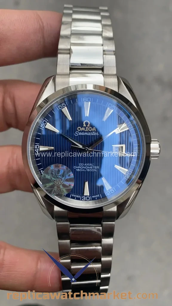 Replica Omega Seamaster Aqua Terra Blue Dial Steel Case 41 mm — product view 1