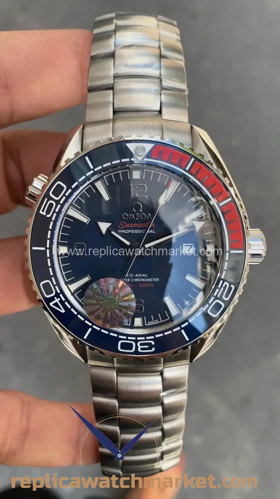 Replica Omega Seamaster Planet Ocean PyeongChang 2018 Limited Edition Steel Bracelet 43 mm — product view 1