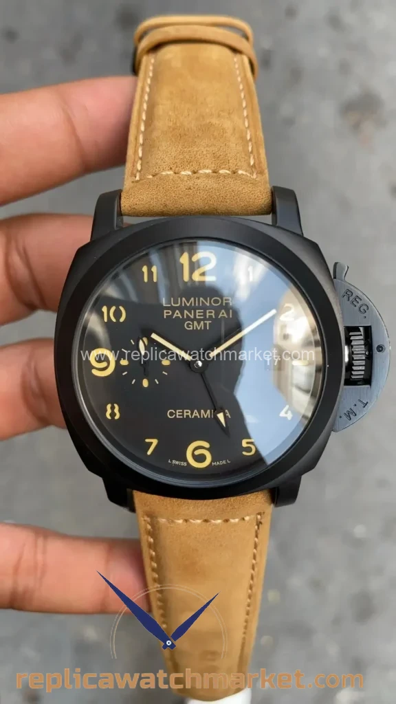 Replica Panerai Luminor 1950 3 Days GMT Automatic Ceramica Ref. PAM00441 48 mm — product view 1