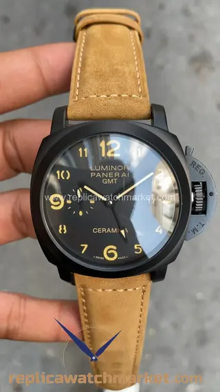 Replika Panerai Luminor 1950 3 Days GMT Automatic Ceramica Ref. PAM00441 48 mm — ürün görünümü 1