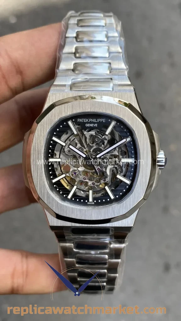 Replica Patek Philippe Nautilus 5711 — Skeleton Steel Case Black Dial 40 mm — product view 1