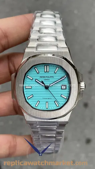 Replika Patek Philippe Nautilus Tiffany 5711/1A — Çelik kasa, Tiffany kadran 40 mm — ürün görünümü 1