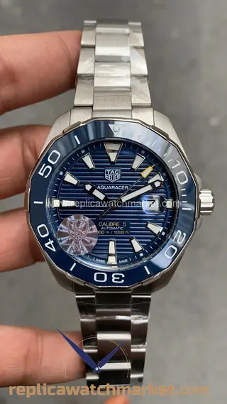 Replika TAG Heuer Aquaracer Calibre 5 Automatic — Mavi Kadran 43 mm — ürün görünümü 1