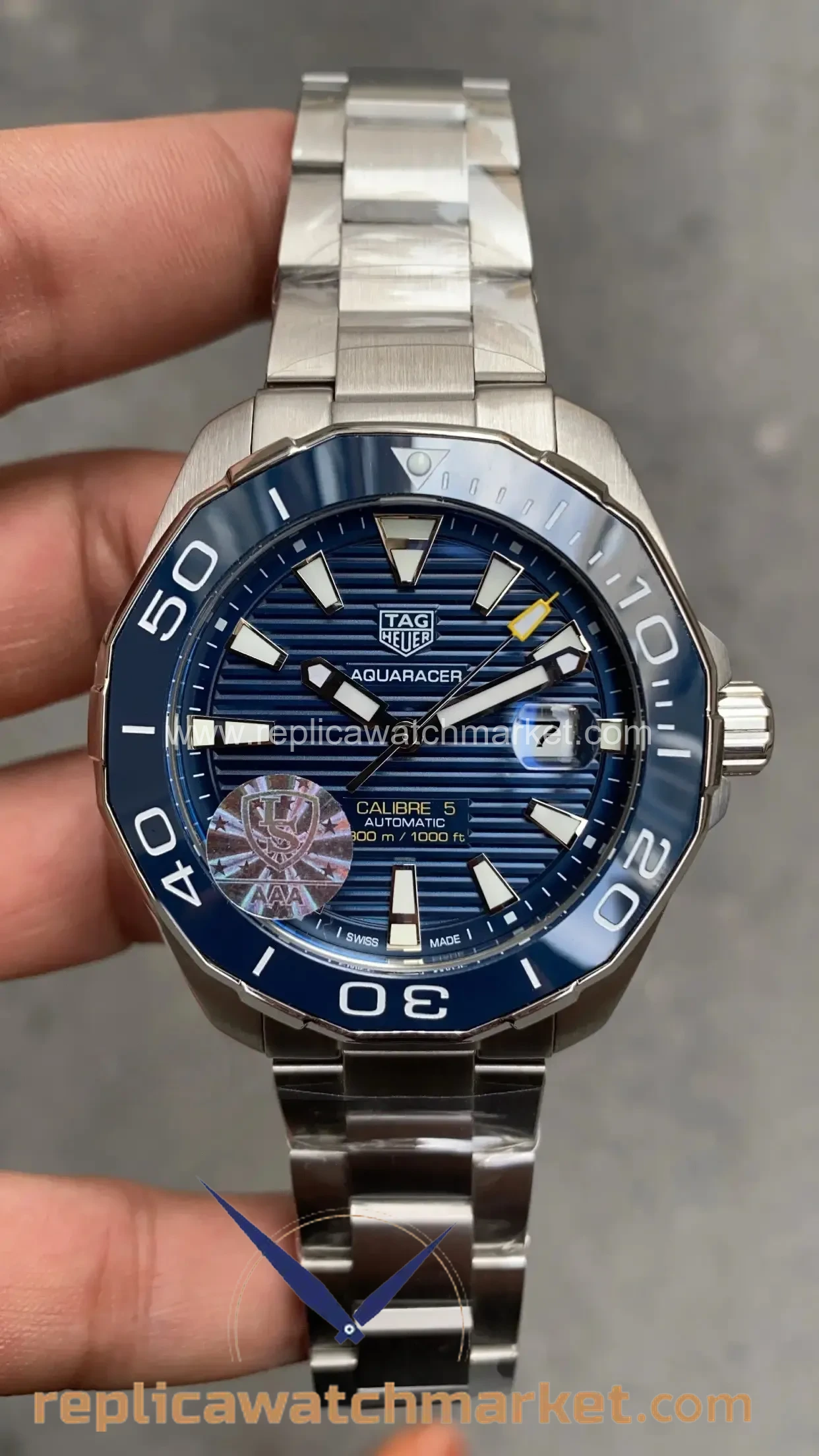 Replica TAG Heuer Aquaracer Calibre 5 Automatic — Blue Dial 43 mm — product view 1